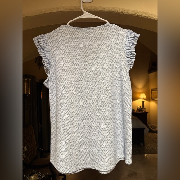 Adrianna Papell White Textured Blouse - Picture 3 of 3